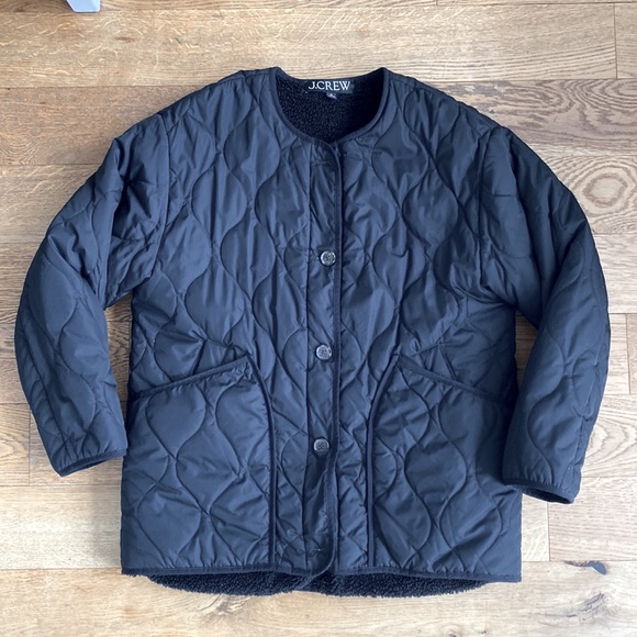 Jcrew quilted reversible sherpa puffer jacket - Picture 3 of 3